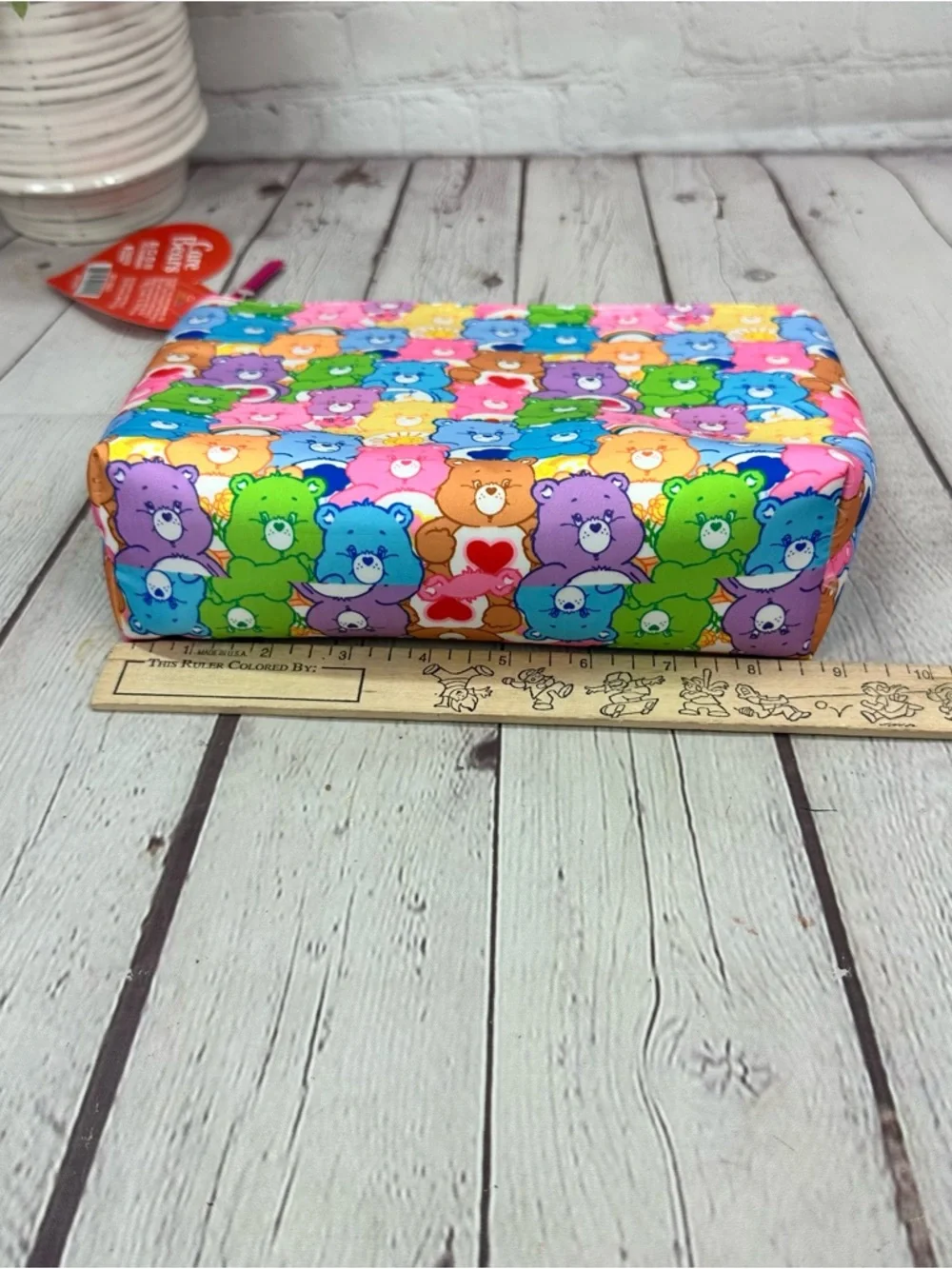 NWT Care Bears Rainbow Multicolor Zipper cosmetic bag retro kidcore makeup